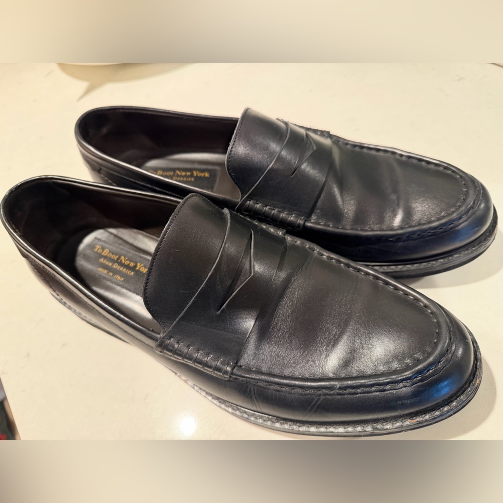To Boot New York - Black Leather Penny Loafers